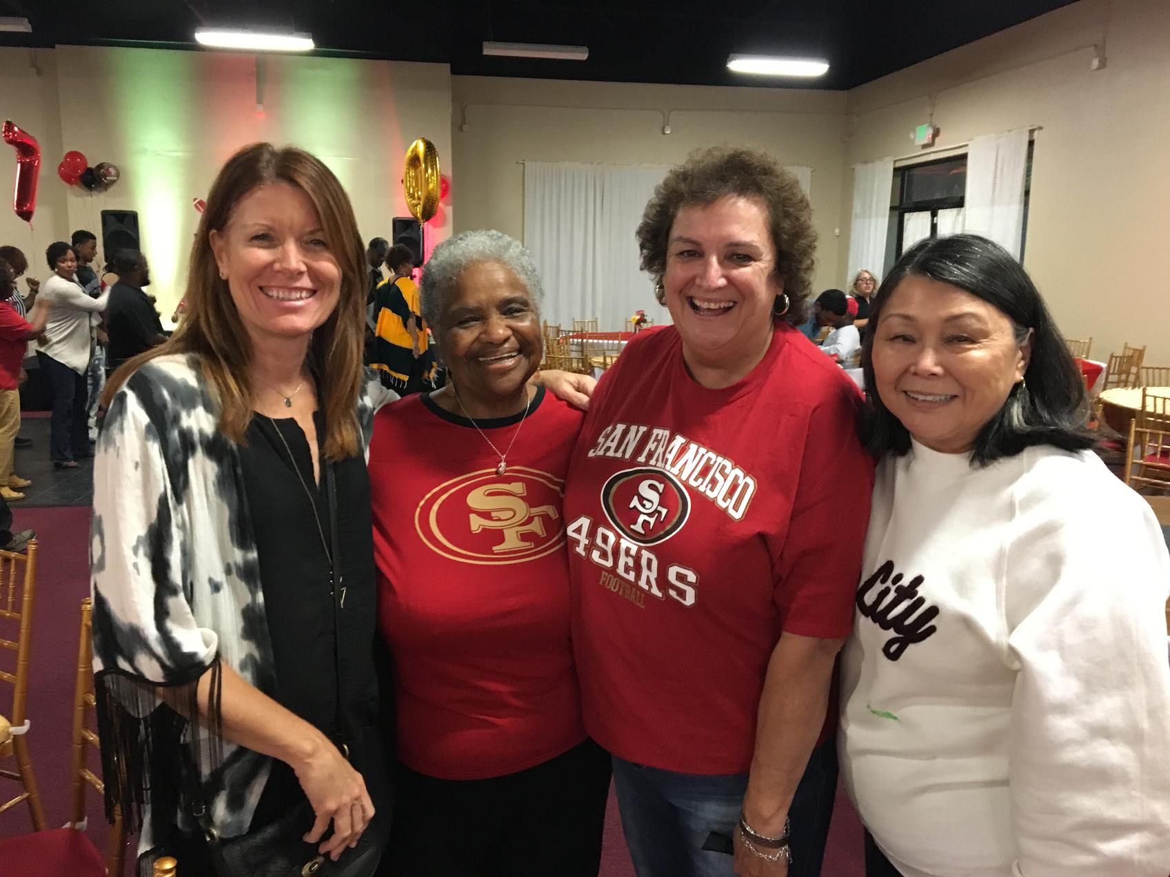 Panther Hall of Fame Inductee (2003), Girtha Davis, celebrates her birthday with friends...