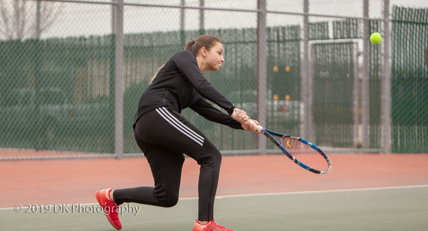 Guslistova wins her singles match against Sequoias on Tuesday, but the Panthers lose to the Giants 8-1