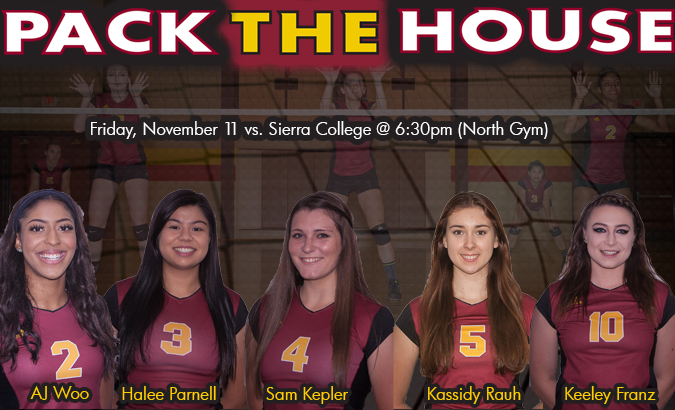 PACK the HOUSE this Friday, November 11th for Volleyball showdown