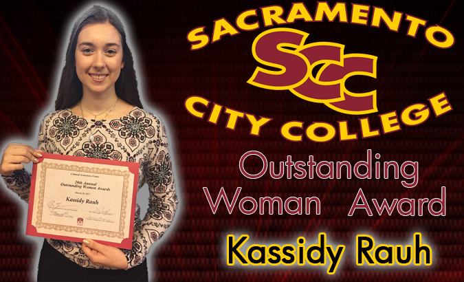Kassidy Rauh is honored with the SCC Outstanding Woman Award