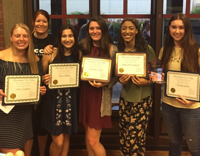 Volleyball Team Recognition of Excellence award winners
