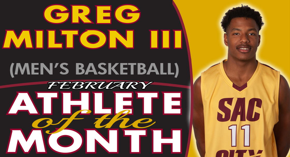 Greg Milton III named the SCC February Male Athlete of the Month
