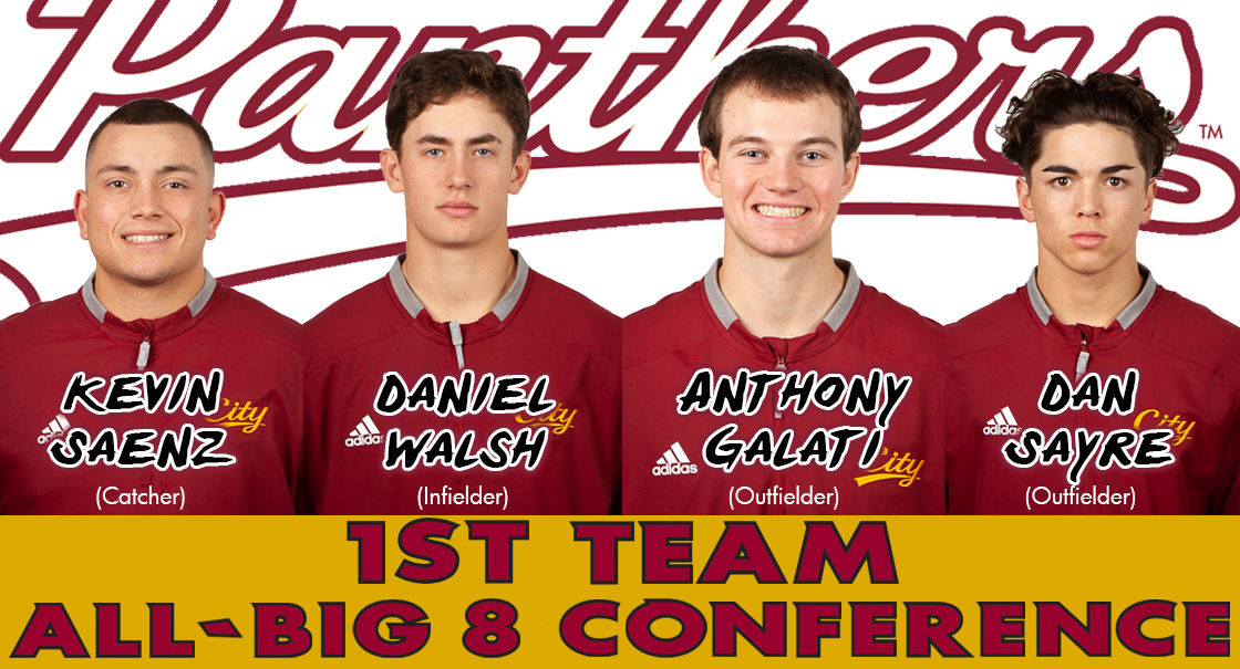 Saenz, Walsh, Galati, and Sayre are 1st Team All-Big 8 Conference Selections for the Panthers