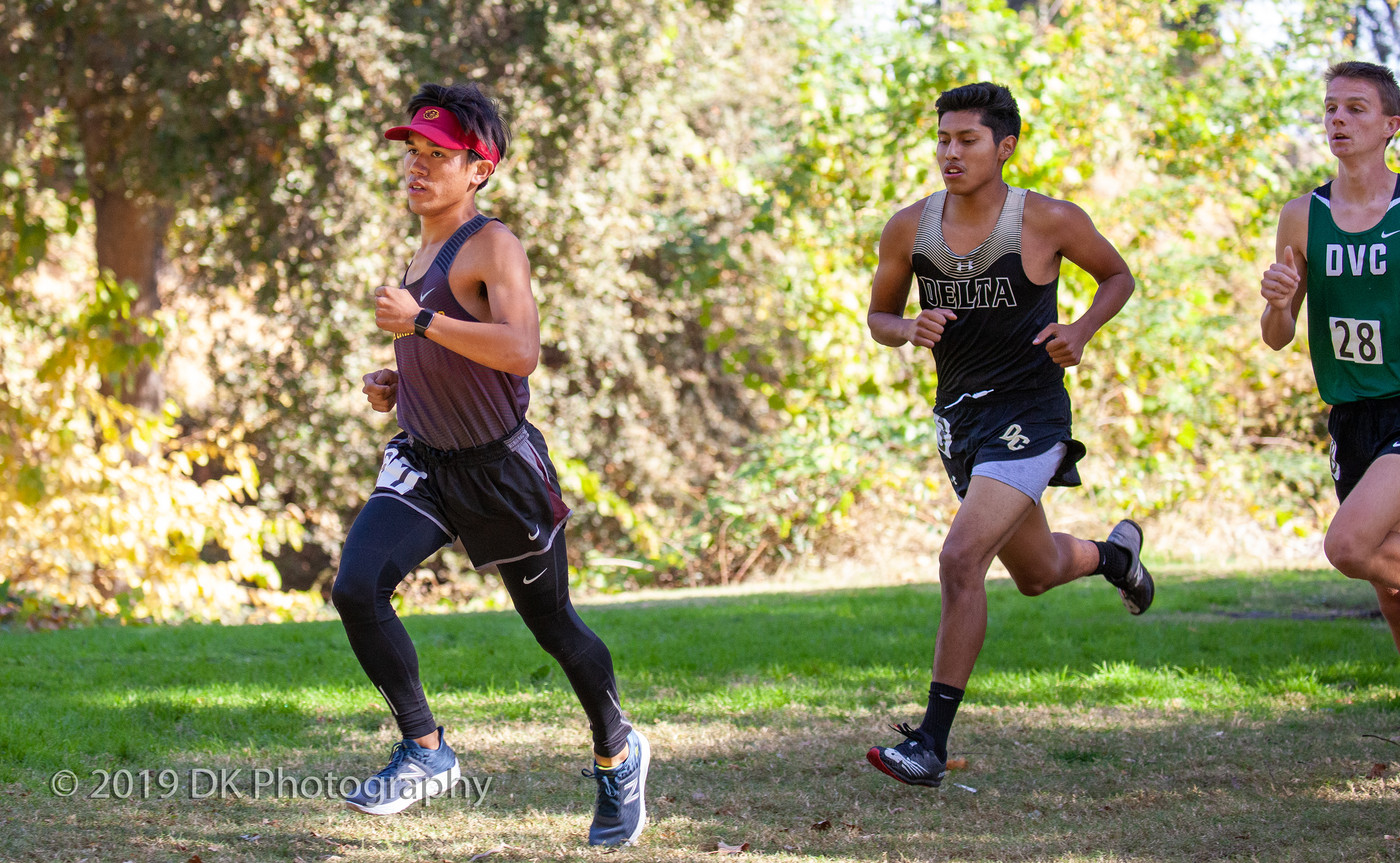 Xavier Venegas, City College sophomore, stays ahead of the competition at the Big 8 Final at Tuolumne River Regional Park on Nov. 1st. 