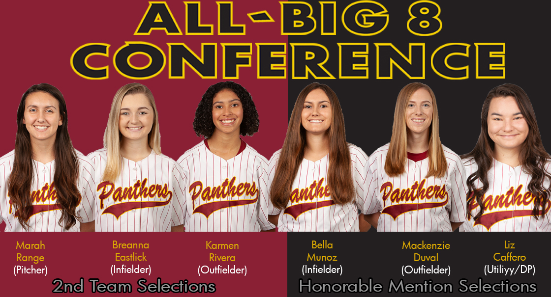 The Panthers have 6 more All-Big 8 Conference Selections; Range, Eastlick and Rivera named to the 2nd team and Munoz, Duval and Caffero are Honorable Mention