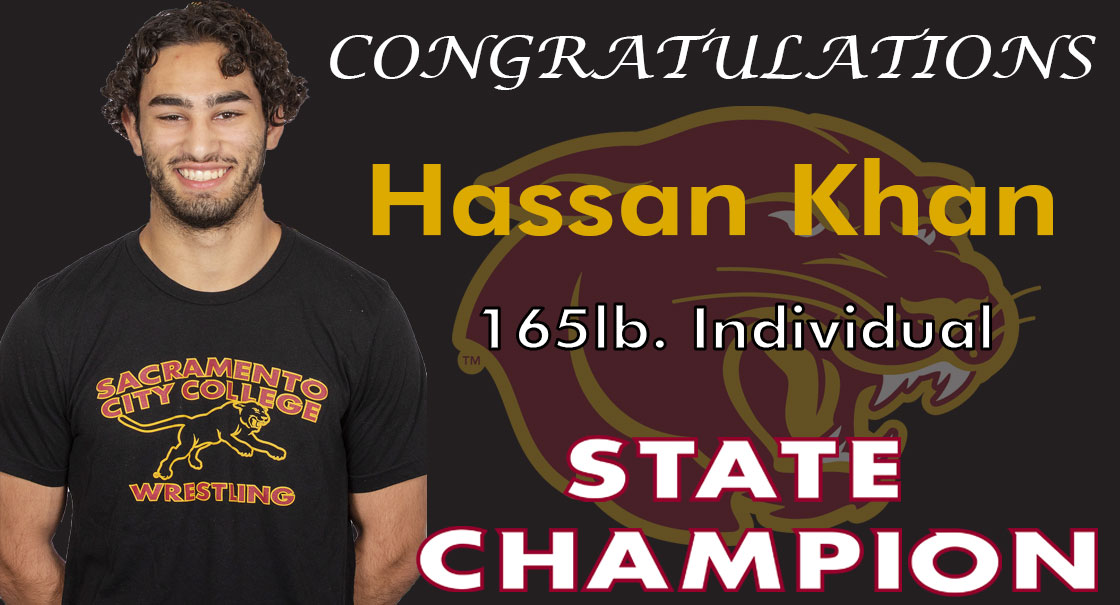 Hassan Khan is the individual State Champion at 165lbs.; SCC finishes in 4th place overall