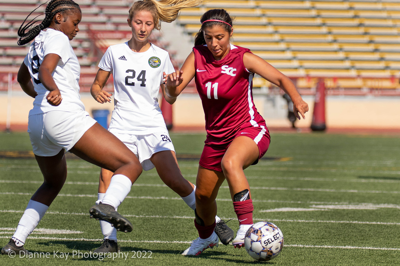J. Ruiz scores her team leading 11th goal of the season, but two first half goals by the Wolverines gave them a 2-1 win